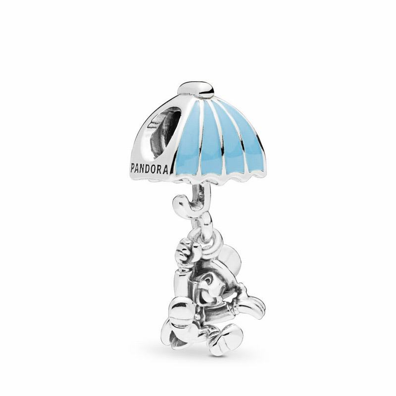 Pandora Disney Jiminy Cricket Dangle Charm Ireland - Sterling Silver/Enamel/Blue - 106795QHO